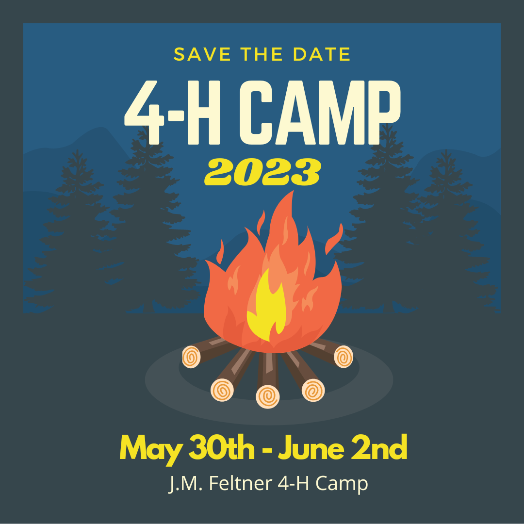 Flyer of 4-H Camp Save the Date for 2023