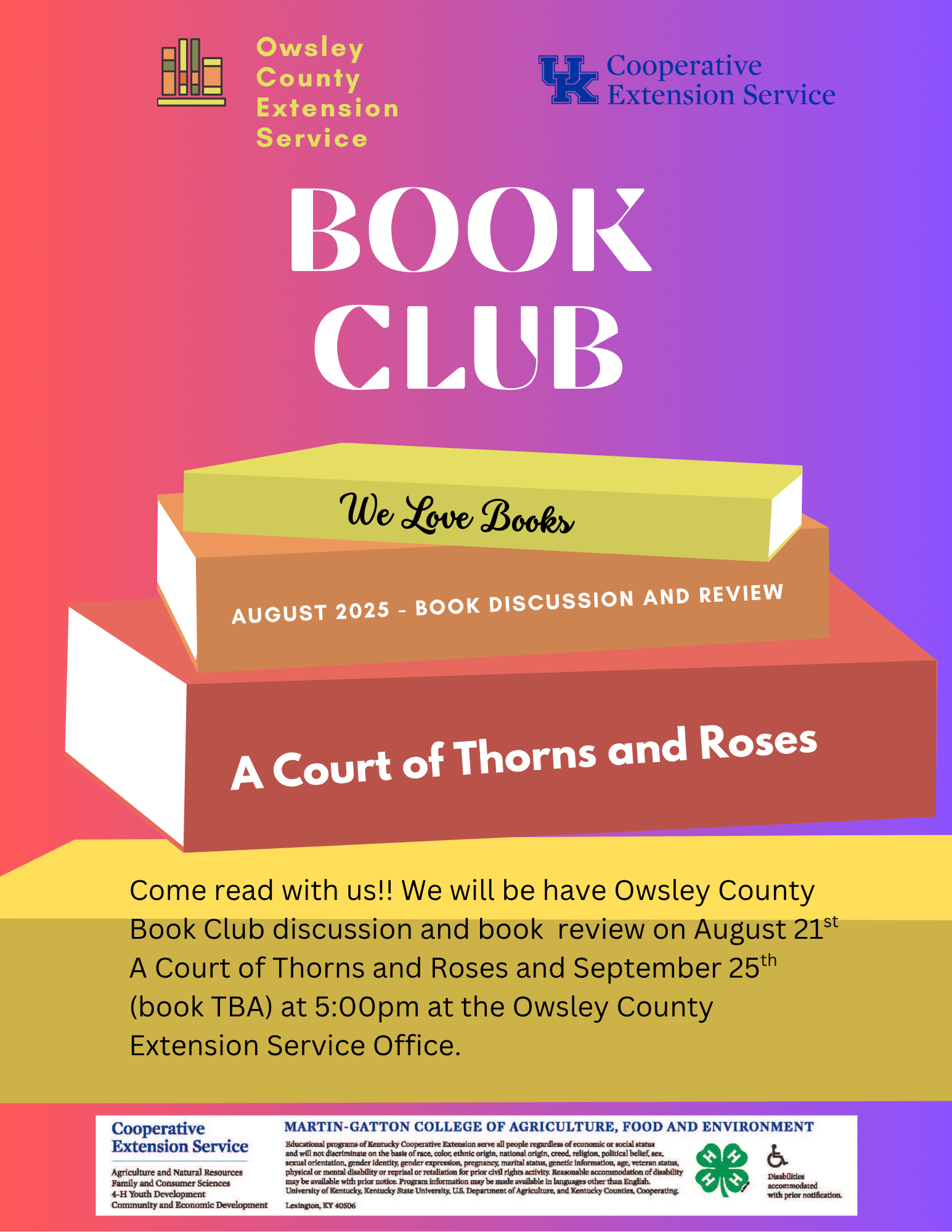 Book Club flyer