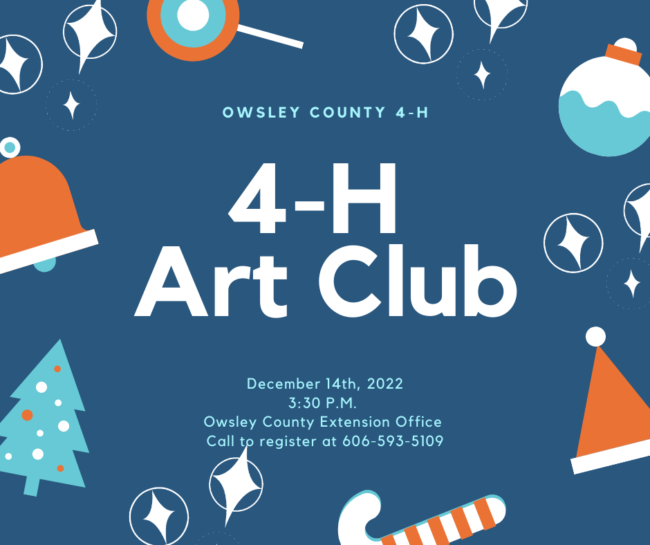 Flyer 4-H Art Club in Owsley County