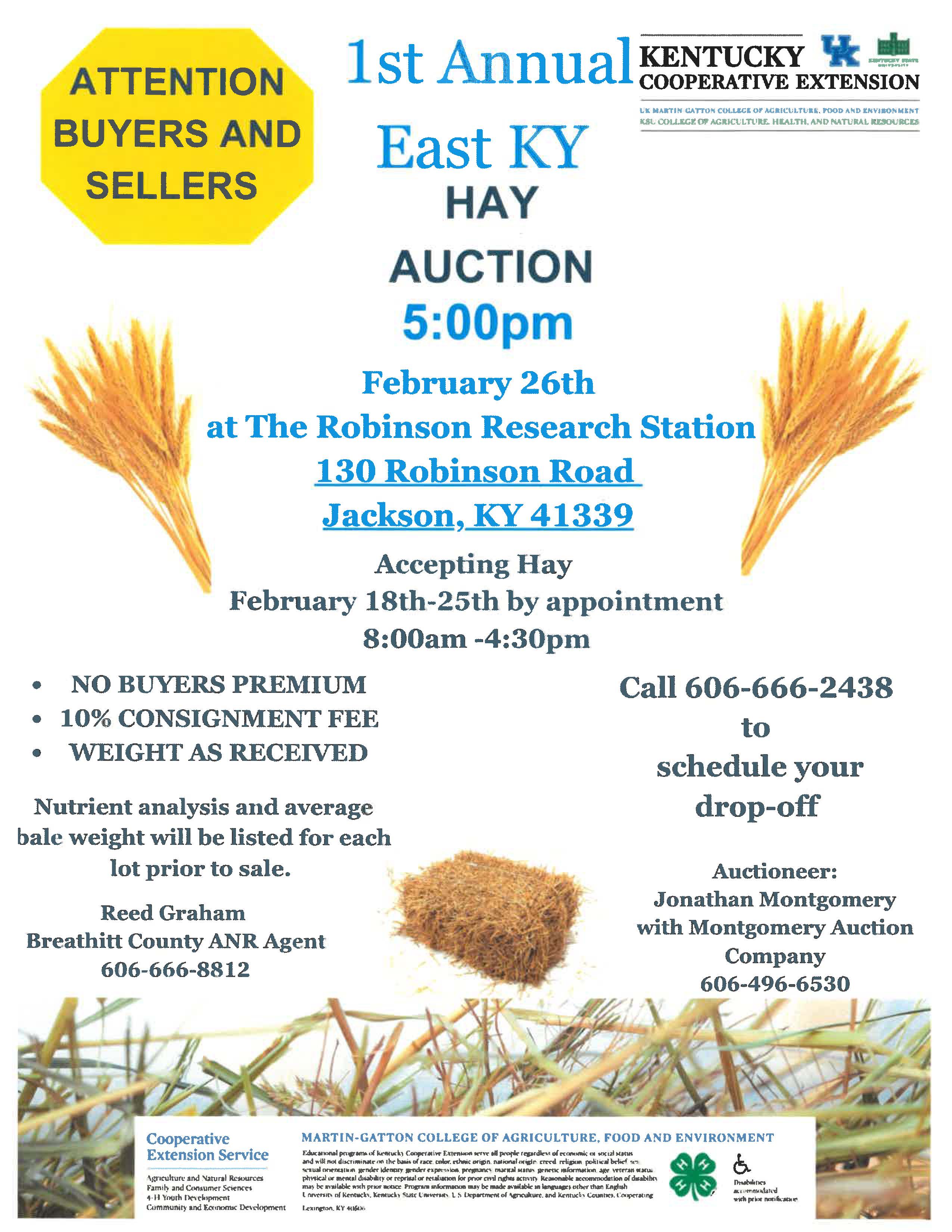 1st Annual East KY Hay Auction Flyer