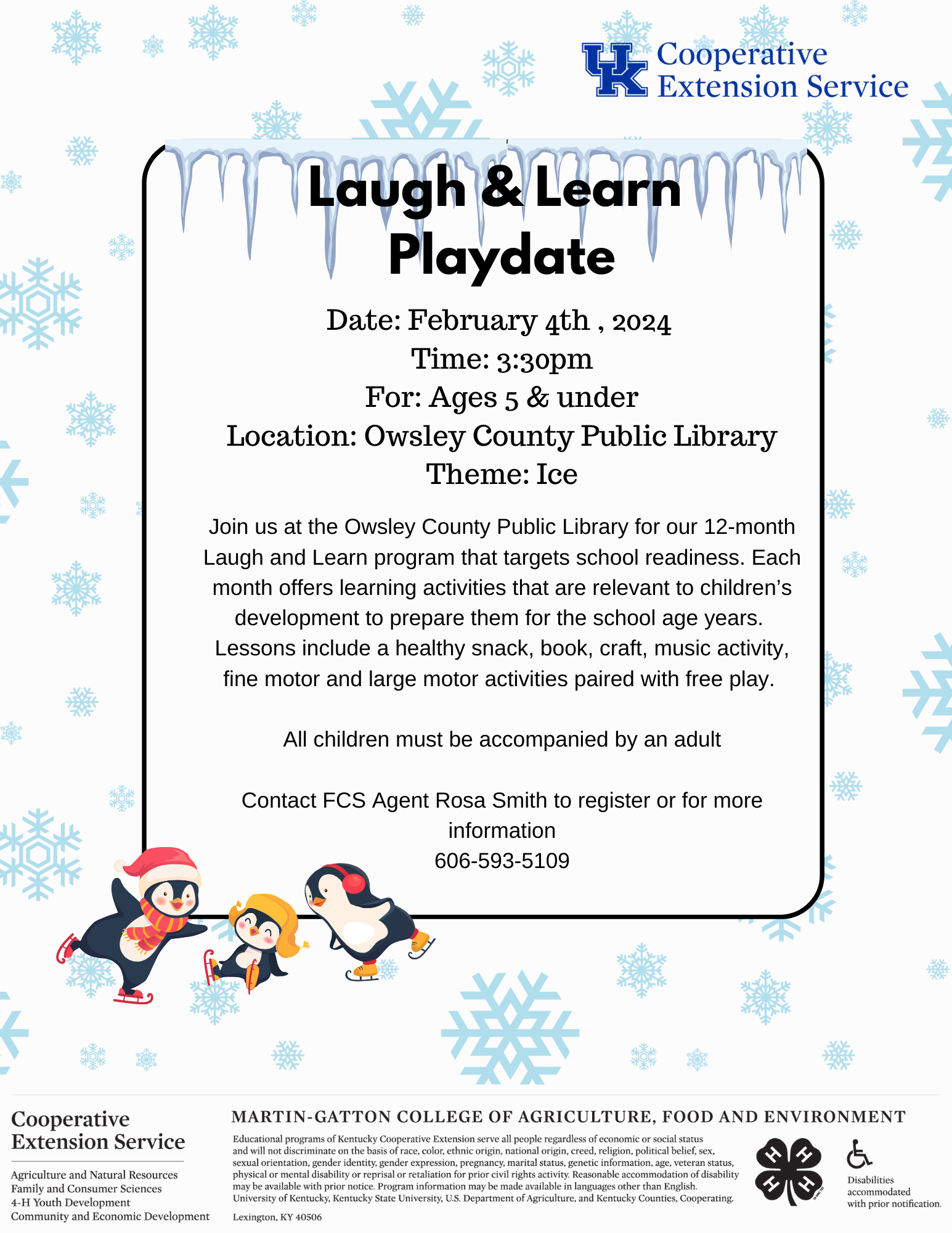 Laugh & Learn play date flyer