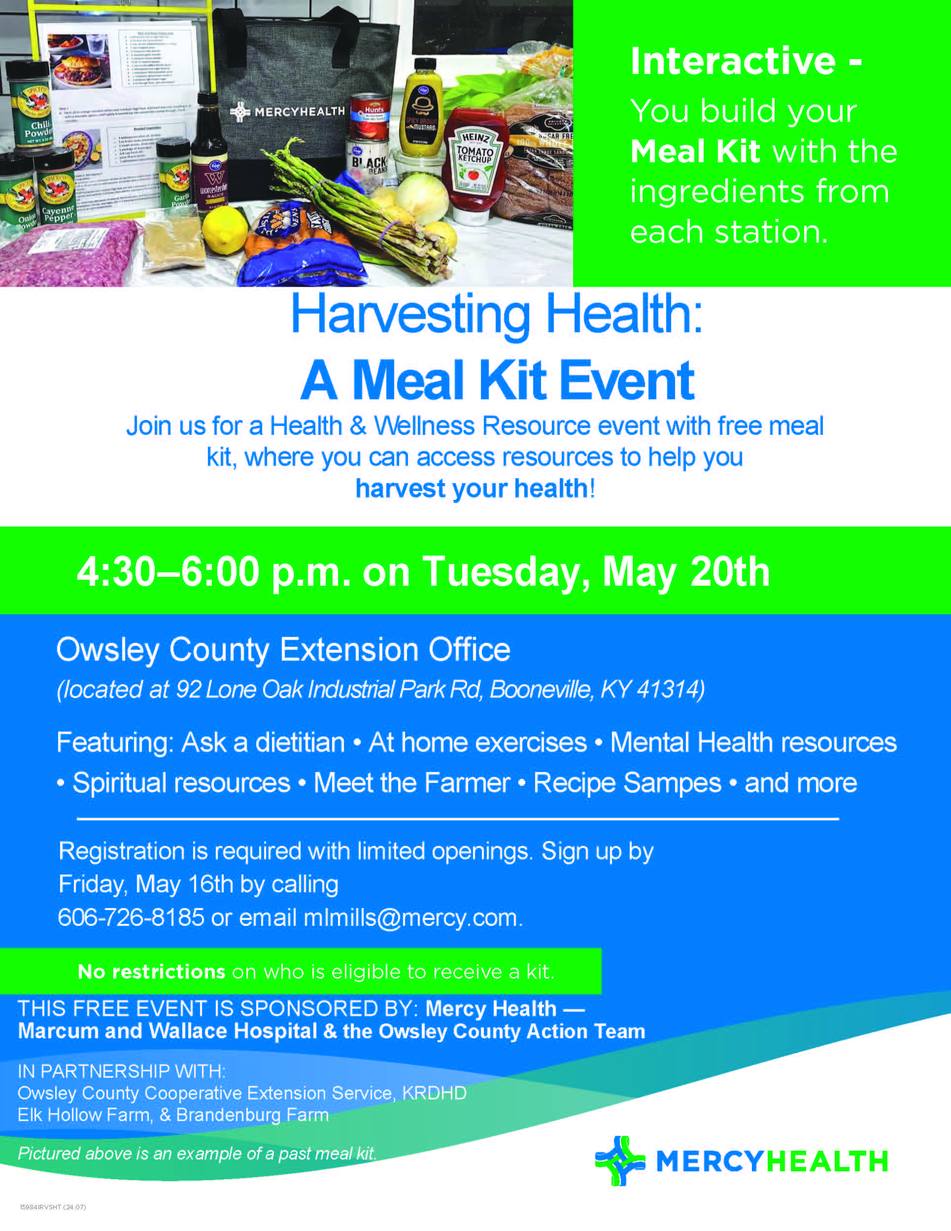flyer for Meal kit event