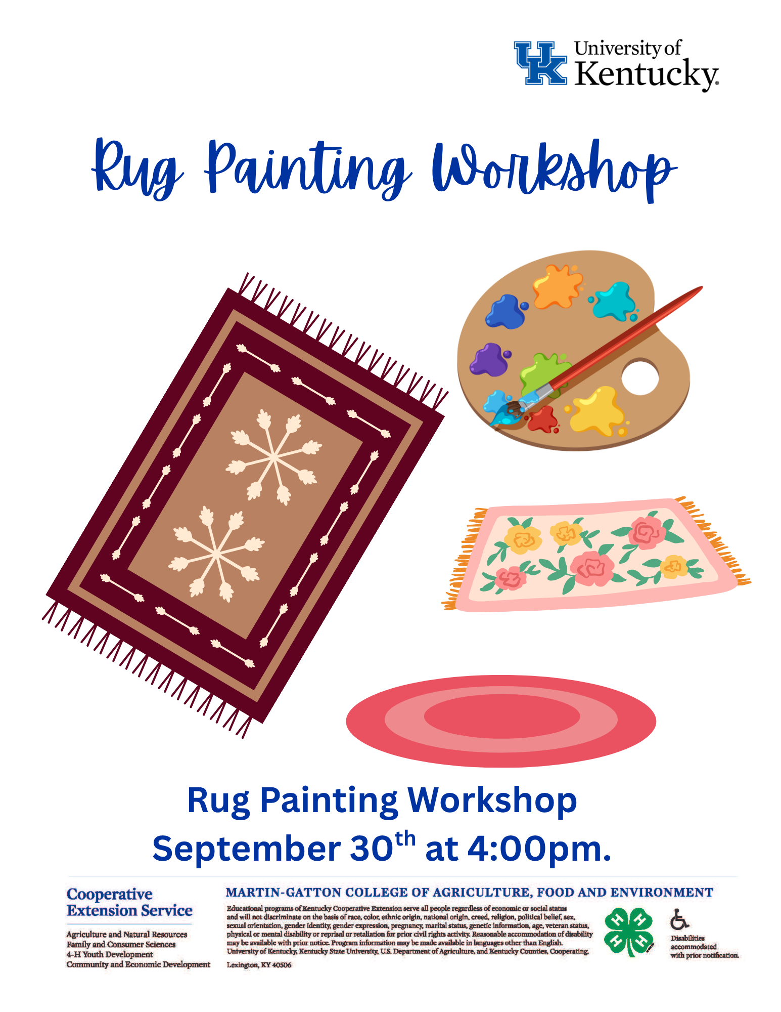 Rug Painting Workshop flyer