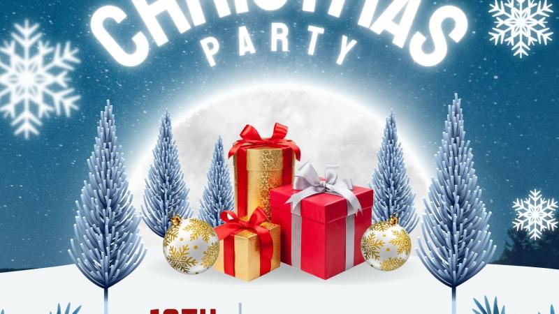 Homemaker christmas party flyer with date and time of party